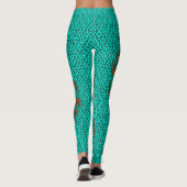 Leggings Motif de mandala abstrait sarcelle noir (Dos)