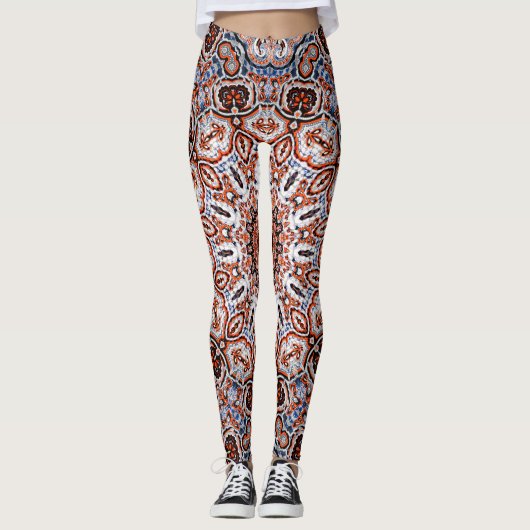 Leggings Motif de mandala aux tons neutres (Devant)