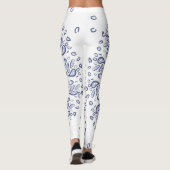 Leggings Motif de mandala bleu (Dos)