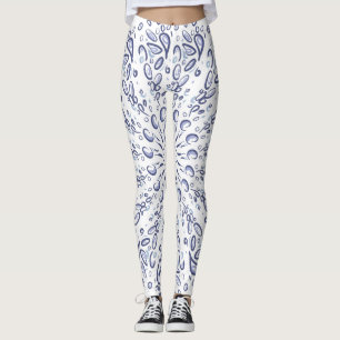 Leggings Motif de mandala bleu