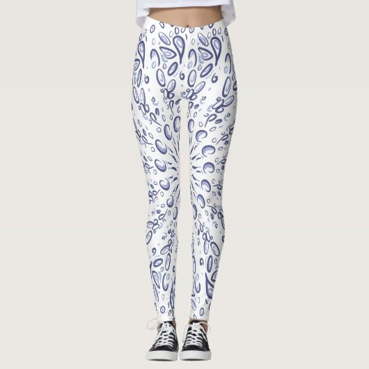 Leggings Motif de mandala bleu (Devant)