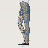 Leggings Motif de Mandala bleu et or (Gauche)
