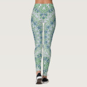Leggings Motif de mandala côtier bleu et vert de mer (Dos)