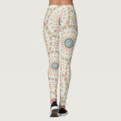 Leggings Motif de mandala moderne orange et vert (Dos)