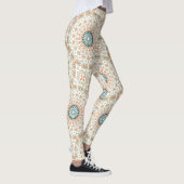 Leggings Motif de mandala moderne orange et vert (Droite)
