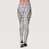 Leggings Motif de mandala rose et blanc (Dos)