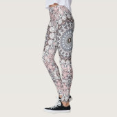 Leggings Motif de mandala rose et blanc (Gauche)