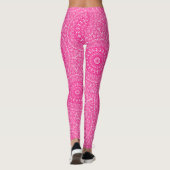 Leggings Motif de mandala rose vif (Dos)