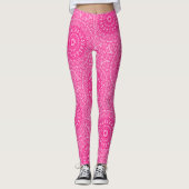 Leggings Motif de mandala rose vif (Devant)