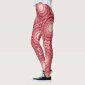 Leggings Motif de Mandala rouge en dégradé de feu (Gauche)