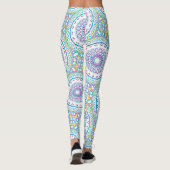 Leggings Motif de mandala sarcelle et violet (Dos)
