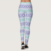 Leggings Motif de mandala sarcelle et violet (Dos)