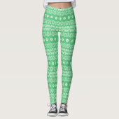 Leggings Motif de mandala vert émeraude (Devant)