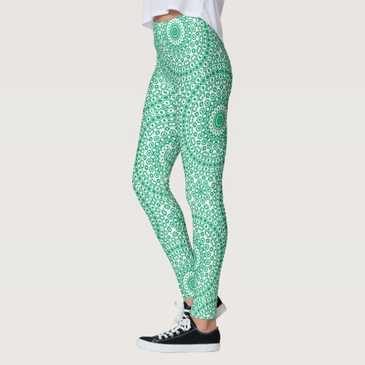 Leggings Motif de mandala vert jade (Gauche)