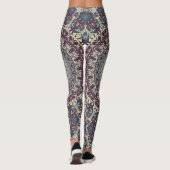 Leggings Motif de mandala violet sarcelle et crème (Dos)