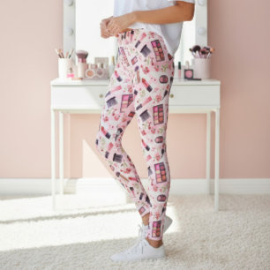 Leggings Motif de Maquillage Inspiré d'Artiste de Beauté Gl