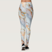 Leggings Motif de marbre fluide avec pêche, gris et or (Dos)