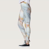 Leggings Motif de marbre fluide avec pêche, gris et or (Gauche)