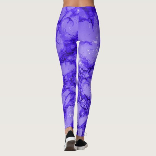 Leggings Motif de marbre pourpre abstrait de conception (Dos)
