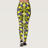 Leggings Motif de marguerite jaune et violet (Dos)