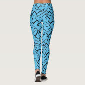 Leggings Motif de méandre bleu clair | Maze moderne (Dos)