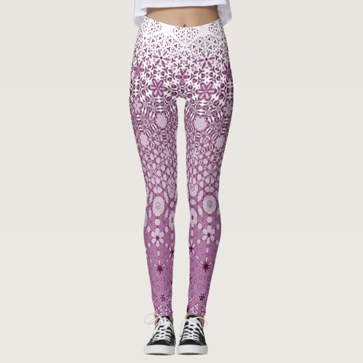 Leggings Motif de métamorphose florale (Devant)