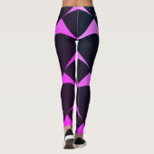 Leggings Motif de Miami géométrique rose et noir (Dos)