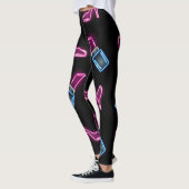 Leggings Motif de mode avec icônes de néon. (Gauche)