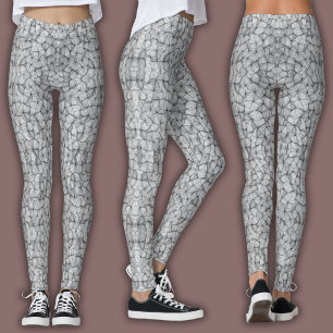 Leggings Motif de mosaïque abstrait Pierre fissurée