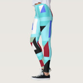 Leggings Motif de mosaïque bleue Cadet Abstrait (Gauche)