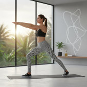 Leggings Motif de mosaïque d'illusion optique noir et blanc