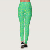 Leggings Motif de mosaïque élégante et tendance verte/jaune (Dos)