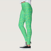 Leggings Motif de mosaïque élégante et tendance verte/jaune (Gauche)