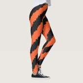 Leggings Motif De Mosaïque Orange Et Noir (Droite)