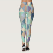 Leggings Motif de mosaïque Turquoise Abstraite (Dos)