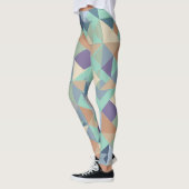 Leggings Motif de mosaïque Turquoise Abstraite (Gauche)