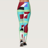 Leggings Motif de mosaïque verte de la mer Abstraite (Dos)