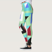 Leggings Motif de mosaïque verte de la mer Abstraite (Gauche)