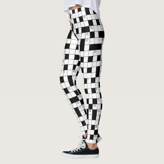 Leggings Motif de mot de passe noir rétro (Gauche)