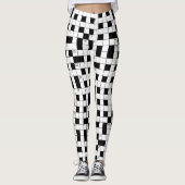 Leggings Motif de mot de passe noir rétro (Devant)