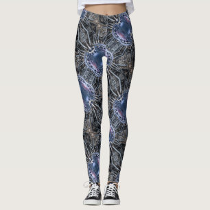 Leggings Motif de motif de collage technologique futuriste