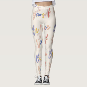 Leggings Motif de motivation coloré tiré à la main