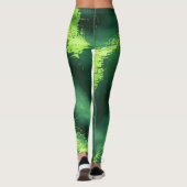 Leggings Motif de mousse verte Abstrait personnalisé (Dos)
