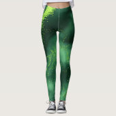Leggings Motif de mousse verte Abstrait personnalisé (Devant)