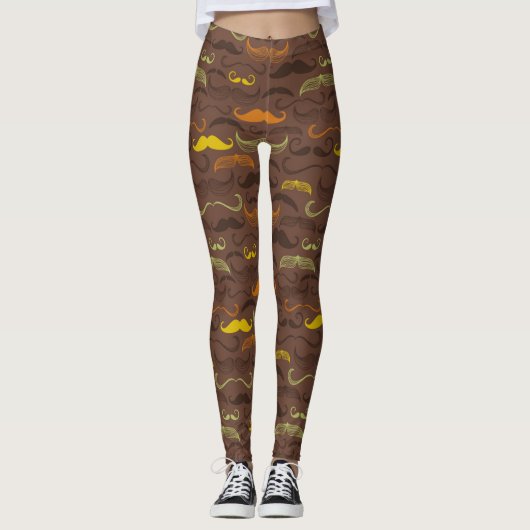 Leggings Motif de moustache, rétro style 5 (Devant)