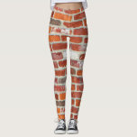 Leggings Motif de mur de brique rouge<br><div class="desc">Ces leggings ont un motif en brique rouge pour un look urbain.</div>