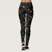 Leggings Motif de musique - noir et or (Dos)