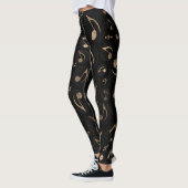 Leggings Motif de musique - noir et or (Gauche)