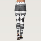 Leggings Motif de Natif américain : Noir et gris (Dos)
