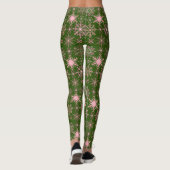 Leggings Motif de neige rose D vert BG (Dos)